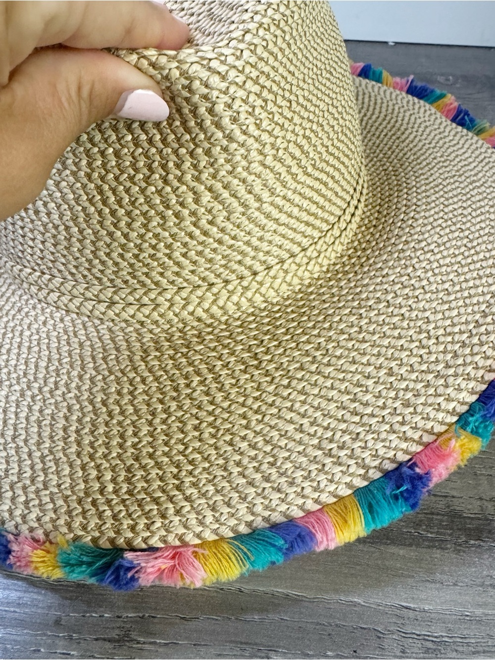 Eric Javits Fedora Multicolor pom pom trim hat IMMACULATE - Picture 4 of 8
